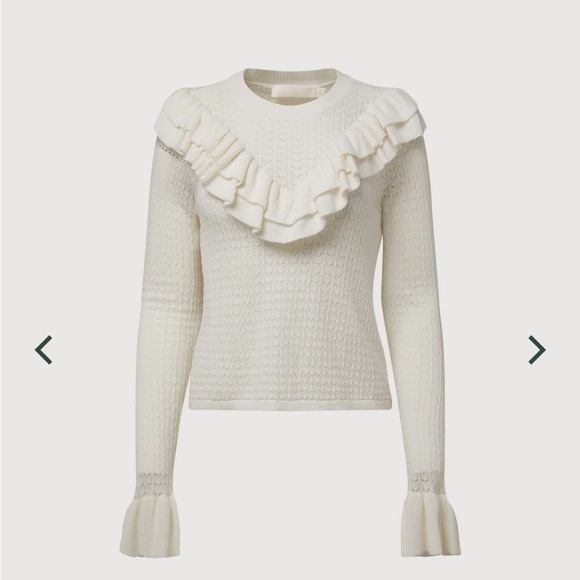 Pointelle Ruffle Sweater - Picture 2 of 7